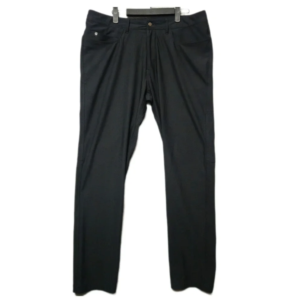 Straight Down Pants Mens 34x32 Black Golf Chino Golfer Athletic Performance Hero